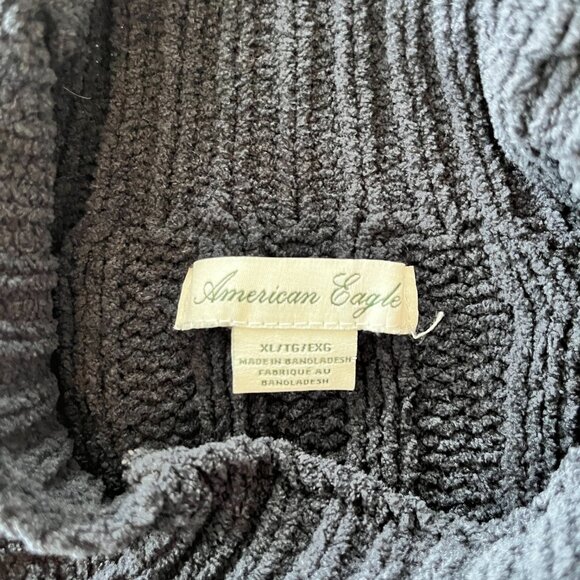Womens American Eagle Black Cropped Knit Sweater - XL - Picture 6 of 6